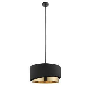 1-Light Manderline Pendant Black Finish with Gold Shade - EGLO - 1 of 4