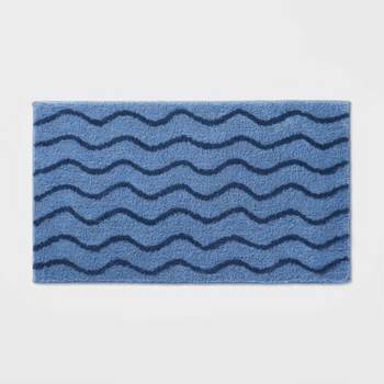 Wave Kids' Bath Rug Navy - Pillowfort™