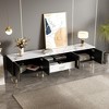 Whisen Modern Entertainment Center TV Stand for TVs up to 80'' with 2 Cabinets and Open Compartments - 3 of 4