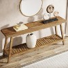 HDZNVF 70.9 in Extra Long Farmhouse Console Table, Solid Wood Entryway Table with 2-Tier Open Storage - 3 of 4