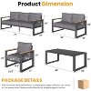Heynemo Aluminum Patio Furniture Set, 8 Piece Outdoor Conversation Set with Coffee Table, Metal Patio Furniture Set for Porch Backyard Garden - 3 of 4