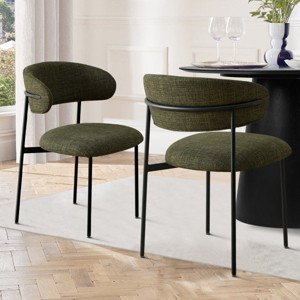 Merida Dining Chair Set of 2, Simple Design Armless Side Chairs with Metal Legs for Kitchen, Dining Room & Living Space-Maison Boucle - 1 of 4