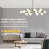 Siljoy 16 Lights Mid Century Modern Chandelier Linear Chandelier Light Fixtures Glass Globe Sputnik Pendant Light for Dining Room Kitchen Island - 2 of 4