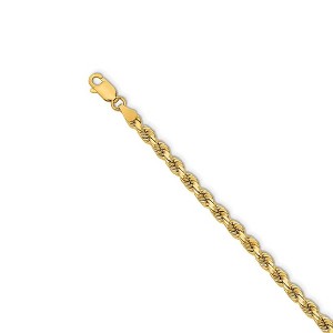 Black Bow Jewelry 14k Yellow Gold 3.75mm Diamond Cut Solid Rope Chain Necklace - 1 of 4