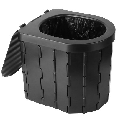 LunaLulinlk Collapsible Emergency Toilet with Lid 1 Roll Garbage Bag