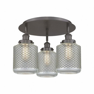 Edison - 3 Light Flush Mount In Industrial Style-9.5 Inches Tall and 17.75 Inches Wide