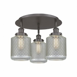 Edison - 3 Light Flush Mount In Industrial Style-9.5 Inches Tall and 17.75 Inches Wide - 1 of 1