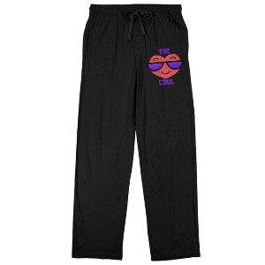 Valentines Day Too Cool Heart With Sunglasses Men's Black Sleep Pajama Pants - 1 of 4