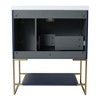 ChicFurnit Bathroom Vanities 30 Inch Freestanding Vanity with Resin Basin and Storage Shelf for Bathroom, Navy Blue, 29.5"*18.1"*35" - 4 of 4
