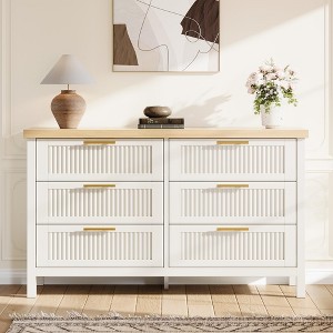 6 Drawer Dresser, Storage Dresser Cabinet, 6 Chest of Drawers, Wooden Chest with Clothes Storage for Bedroom, Living Room - 1 of 4