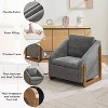 29"W Upholstered Accent Chair Arm Chair Accent Leisure Chair with Cushioned Seat and Backrest, Beige/Gray/Blue-ModernLuxe - 3 of 4