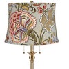 360 Lighting Dyna 58" High Antique Brass and Sage Floral Shade 2-Light Floor Lamp - 2 of 4