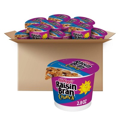 Kelloggs Raisin Bran Crunch Breakfast Cereal Cups, Original - 33.6oz Case (12 Cups)