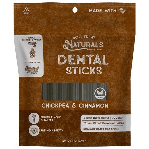 Dog Treat Naturals Dental Sticks - Chickpea & Cinnamon, 10oz, Freshen Breath - 1 of 4
