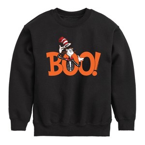 Boys' - Dr. Seuss - Cat in the Hat Boo Cat Graphic Long Sleeve Fleece Sweatshirt - 1 of 4