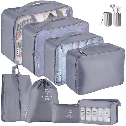 9pcs Travel Storage Bag Set,Foldable Zipper Design,Packing Bags Kit Organiser For Travel Camping - image 1 of 4