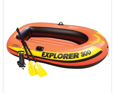 Intex Compact Inflatable Fishing 3 Person Raft With Pump & Oars & 1 Person  Tube : Target