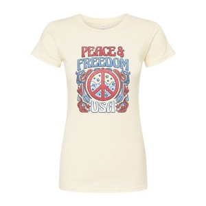 Women's - Instant Message - Peace And Freedom Fitted Graphic T-Shirt - 1 of 3