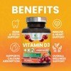 Vitamin D3 with K2 Supplement - High Potency Vitamin D Complex, Chewable - 180 Tablets By Nature's Nutrition - 4 of 4