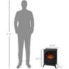 QingMoon Small Electric Fireplace Heater, Freestanding Electric Fireplace Stove with Realistic Flame and Overheating Protection for Living Room - 4 of 4