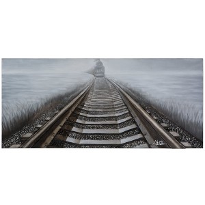 Yosemite Home Decor DCF269B Bending Iron Landscape Acrylic Painting - 1 of 4