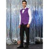 Lars Amadeus Men's Shiny Sequins Disco Party Prom Formal Vest with Bow Tie 2 Packs - 4 of 4