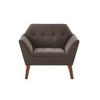 Ridstar Upholstered Modern Soft Lounge Chair & Accent Chair With Arm Support And Solid Leg-Grey - 3 of 4