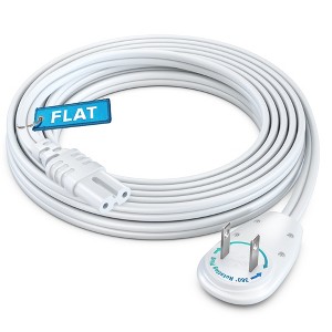Maximm 2-Prong TV Power Cord, 360° Rotating Flat Plug, UL Listed, Non-Polarized, IEC C7 Cable - 1 of 4