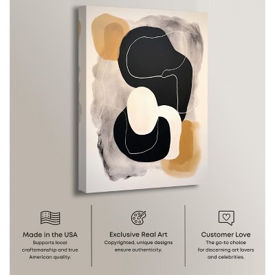Milk Butterscotch and Dark Chocolate Brown Abstract Canvas Wall Art