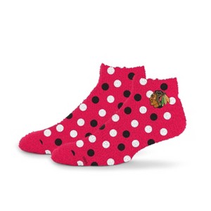 NHL Chicago Blackhawks Random Dots Fuzzy Socks - 1 of 3