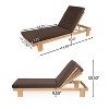 Christopher Knight Home Tobias Patio Adjustable Acacia Wood Chaise Lounge with Water-Resisiant Cushion - 3 of 4