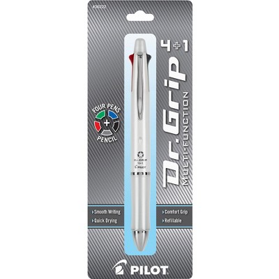 Pilot 4+1 Pen Dr. Grip White Barrel .7mm Pens .5mm Pencil AST 36222