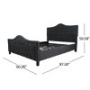 Upholstered Queen Size Bed Frame with Arched Headboard and Footboard, Button Tufted Platform Bed -Christopher Knight Home - 4 of 4