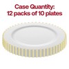 Smarty Had A Party 10" White w/ Gold Pearl String Plastic Dinner Plates - 120 pcs - 4 of 4