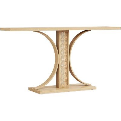 Tribesigns 55 Inches Rattan Console Table, Farmhouse Hallway Table