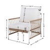 TiramisuBest [Set of 2] Outdoor Lounge Chairs with Handwoven Rope & Waterproof Cushions,Steel Frame for Patio, Garden & Poolside,Beige - 4 of 4