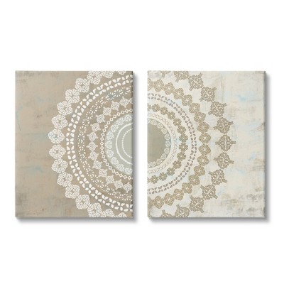 Stupell Industries Rustic Mandala Boho Pattern Canvas Wall Art