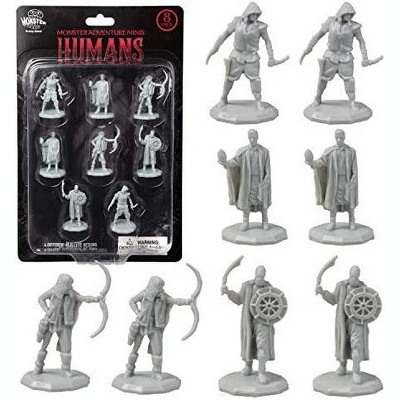 Monster Protectors Unpainted Fantasy Bandit Mini Figures for D&D - 1", 8 Pieces