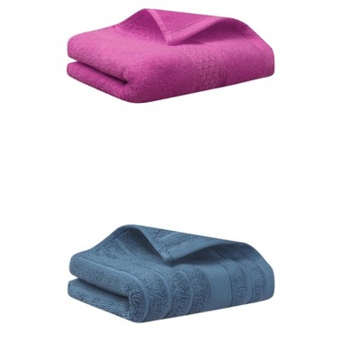 REGALWOVEN Pure Cotton Absorbent Soft Hand Towel Set for Home Decor 13" x 30"/14" x 30" 2 Pcs