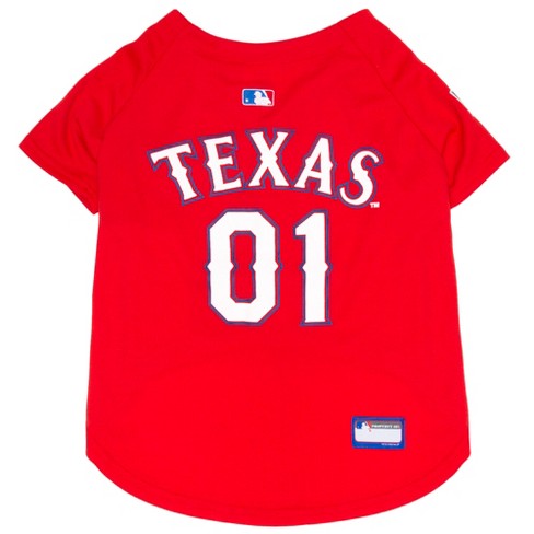 Mlb Texas Rangers Pets First Pet Baseball Jersey - Red Xs : Target