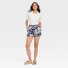 Women's High-Rise Satin Pull-On Shorts - A New Day™ Navy Blue Floral - 3 of 3