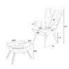 NicBex Linen Accent Chair,Upholstered Living Room Chairs with Curved Tall Backrest and Ottoman,Modern Armchair,Accent Chairs for Living Room - 3 of 4