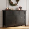 Set of 2 Dresser for Bedroom, 7 Chest of Drawer Dresser Organizer, Wood Storage Cabinet for Living Room, Closet Storage, Entryway, Hallway - 3 of 4