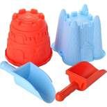Dazmers 7'' 2 Sand Castle Beach Buckets and 2 Shovels for Kids