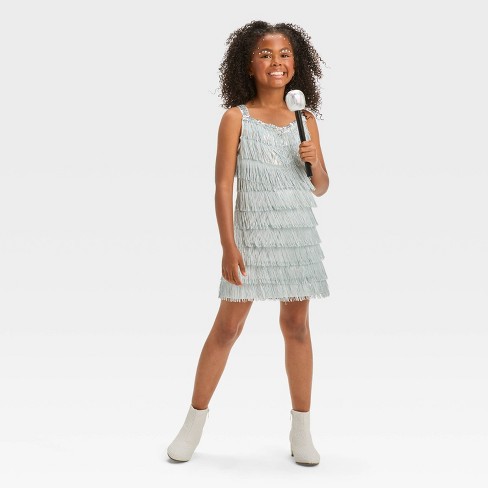 Kids silver dress best sale