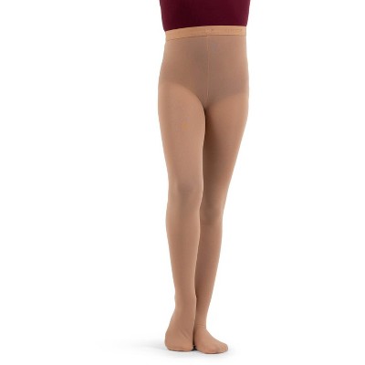 Capezio Suntan Hold & Stretch Footless Tight - Girls Medium/Small