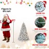 6FT Flocked Christmas Tree with 350 Colorful UL Lights and 36 Natural Pine Cones – 888 Snowy PVC Tips, Hinged Branches, Stable Metal Stand, Easy Setup - 4 of 4