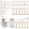 19-Piece Cooking Tools and Knives Set, Kitchen Utensils Set, Non-Scratch, Heat-Resistant（White） - 2 of 4