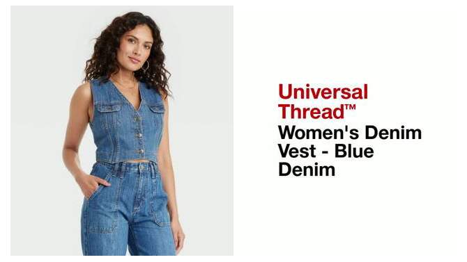 Women's Denim Vest - Universal Thread™ Blue Denim, 2 of 11, play video