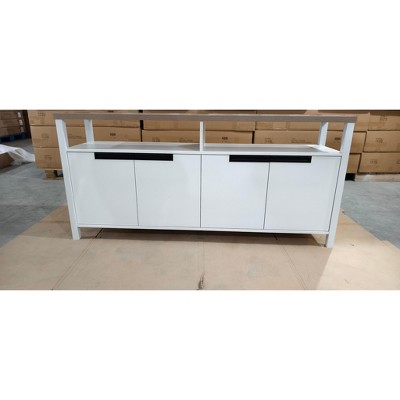 Farmhouse TV Stand for 75/80 Inch TVs, Long Entertainment Center w/ 6 Storage Drawer &Soundbar Shelf, Television Consoles Stands for living room